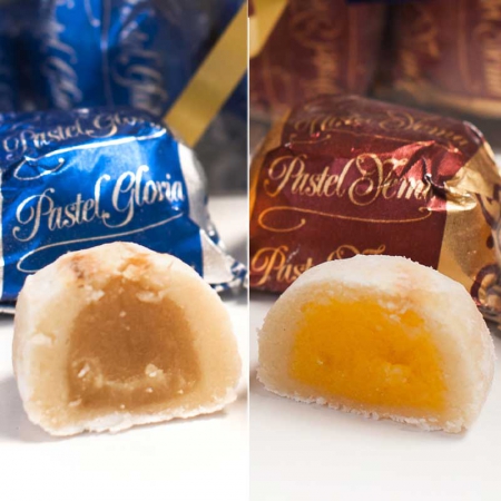 Detalle de pasteles de yema y gloria artesanales para comprar online de Pastelería y Dulces Galicia