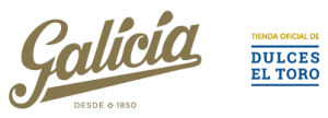 Logotipo de Pastelería Galicia y logotipo de la tienda oficial de Dulces El Toro